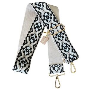 Whimsy Brand Interchangeable Guitar-Style Bag Strap, Purse Strap, Black & Tan